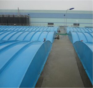 FRP arched waste water treatment cover plate