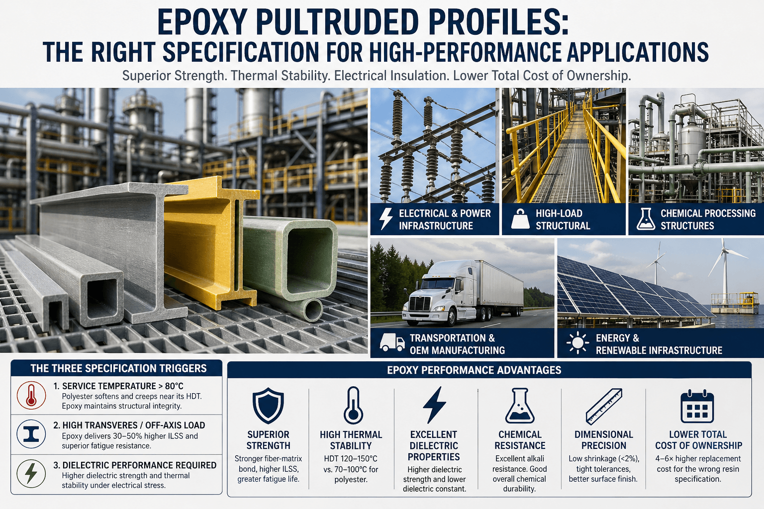 Epoxy Pultruded Profiles: When to Specify Over Polyester
