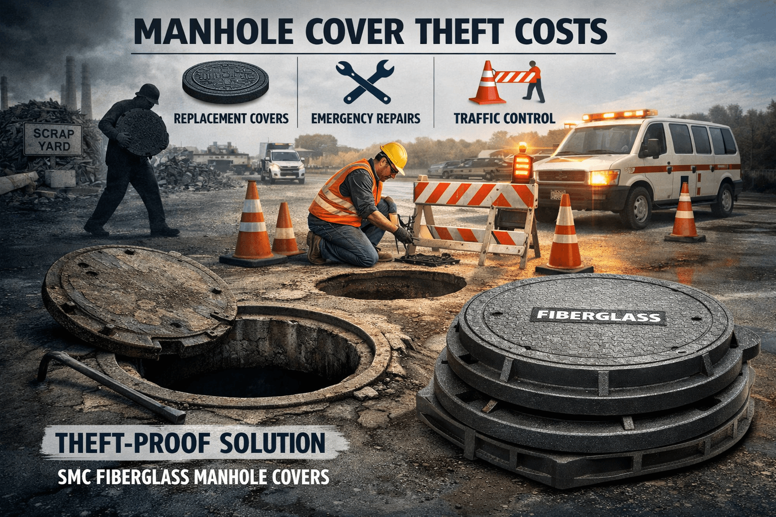 SMC Fiberglass Manhole Covers: Specs, Types & Custom Options