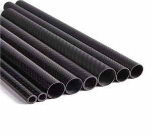 Black carbon fiber round tube