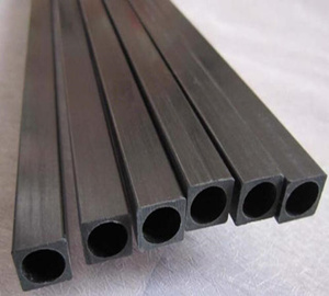 Black carbon fiber round hole square tube