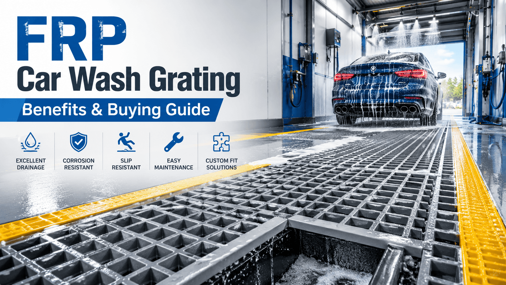 frp car wash grating FRP Car Wash Grating: Benefits and Buying Guide