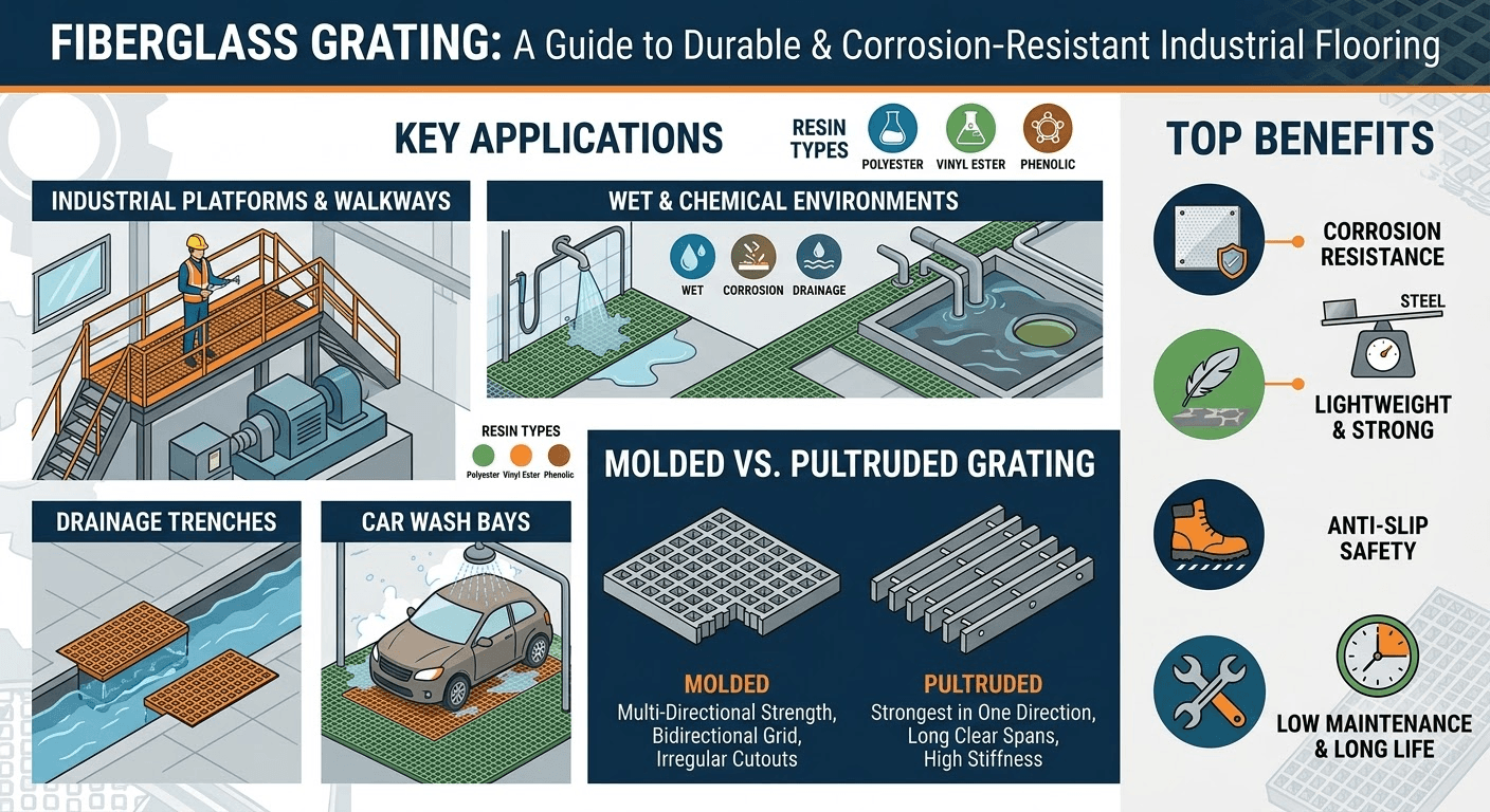 What Is Fiberglass Grating? Uses and Buying Guide