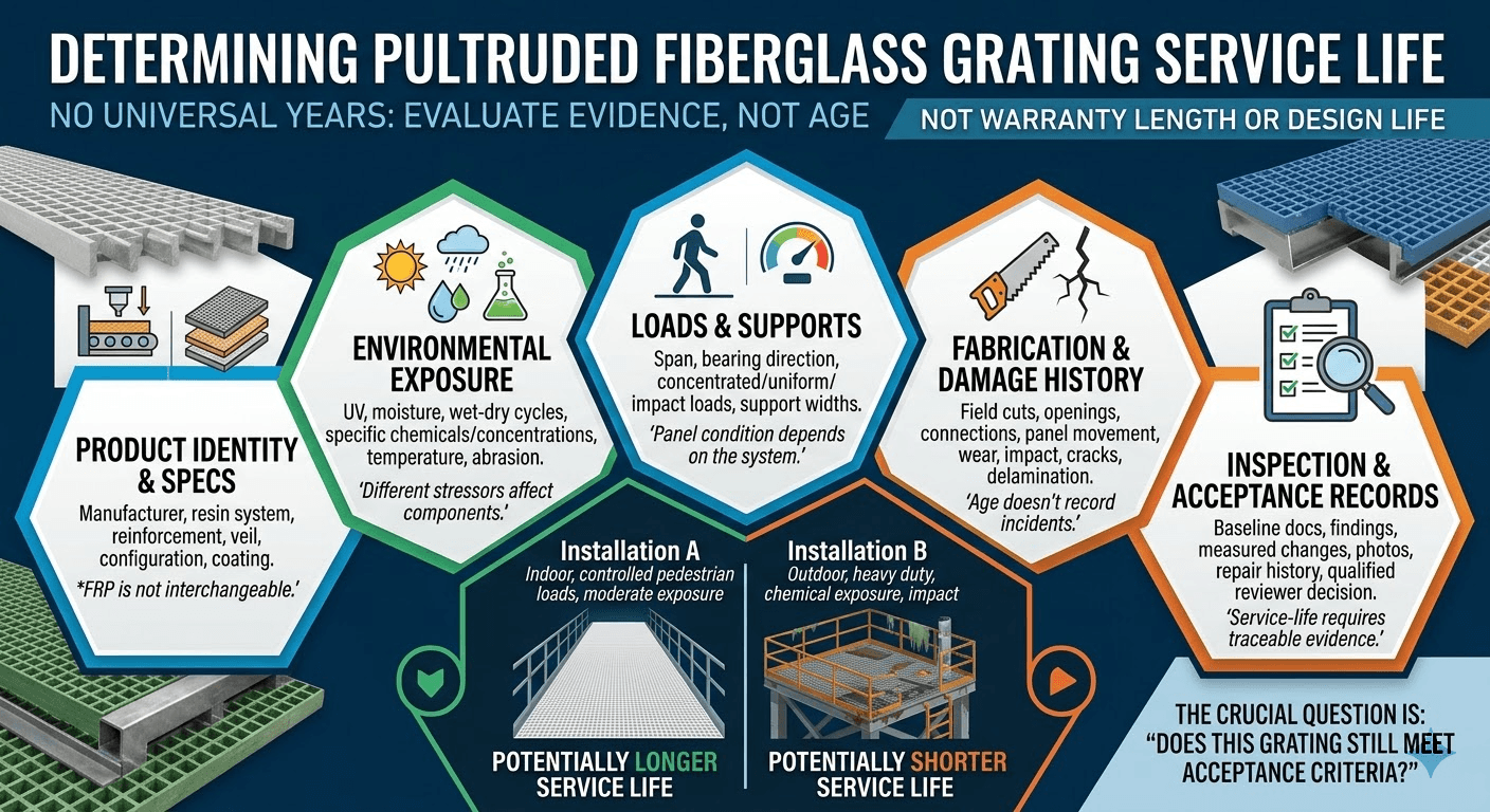 determining pultruded fiberglass grating service life How Long Does Pultruded Fiberglass Grating Last?