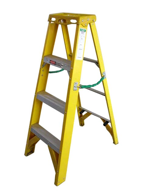 Why are fiberglass ladders better than metal aluminum ladders for electricians?