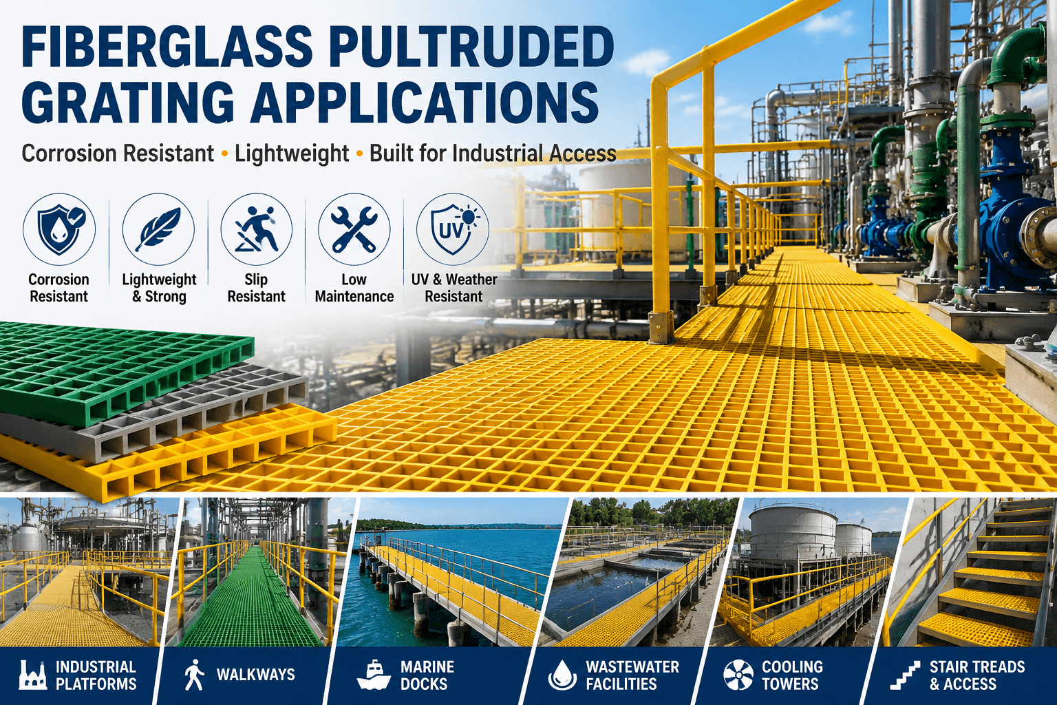Applications of Fiberglass Pultruded Grating