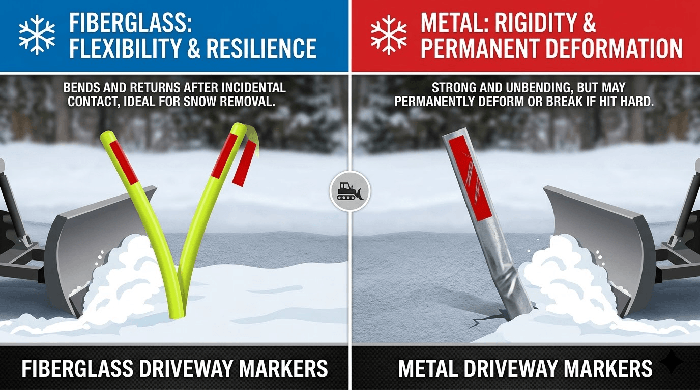 Fiberglass vs. Metal Driveway Markers: A Practical Comparison