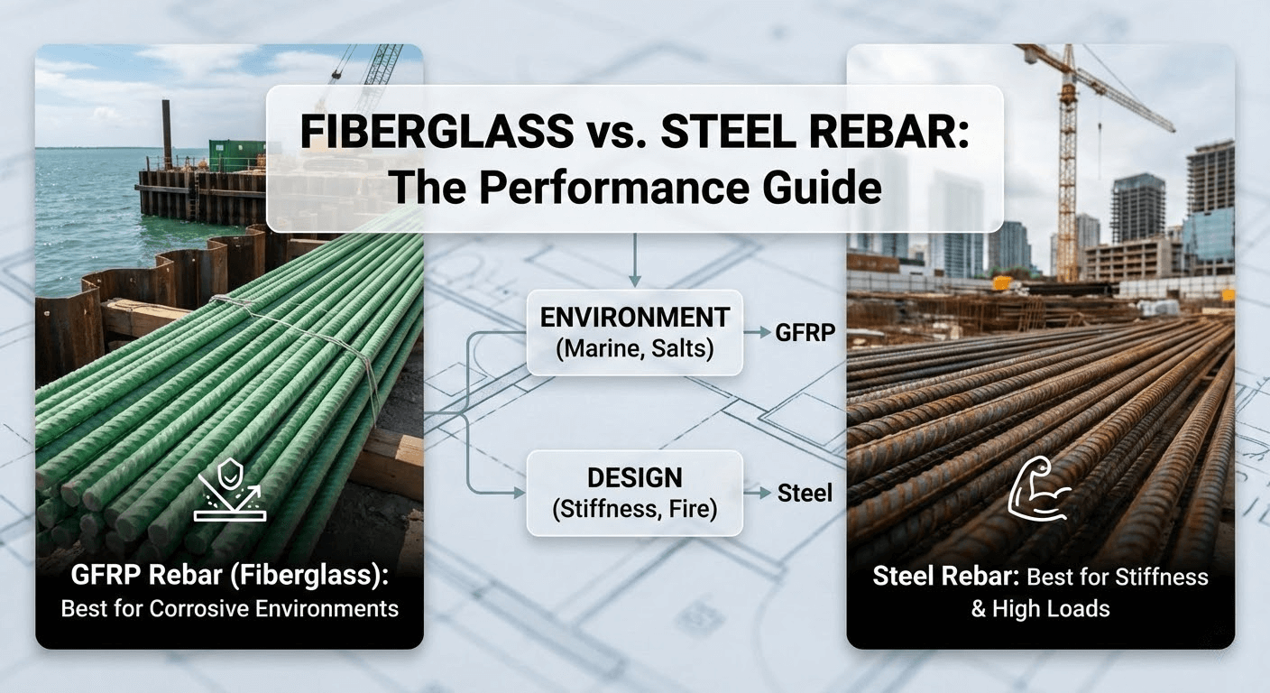 Fiberglass (GFRP) Rebar vs Steel Rebar: Differences & Cost