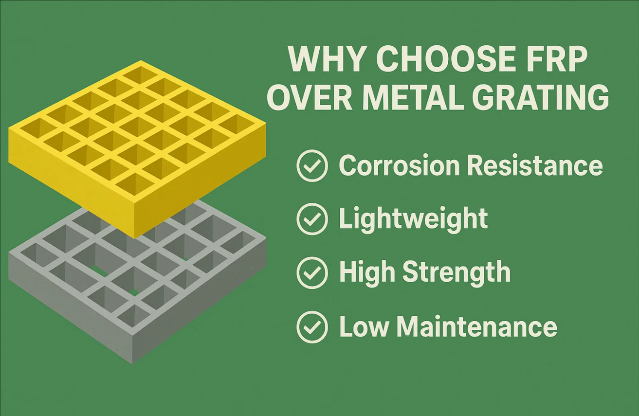 why choose frp over metal grating Why Choose FRP Over Metal Grating? 7 Compelling Reasons