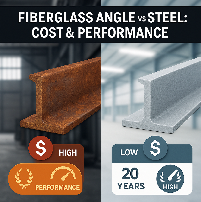 fiberglass angle shapes Fiberglass Angle Shapes vs Steel Angles: Cost & Performance