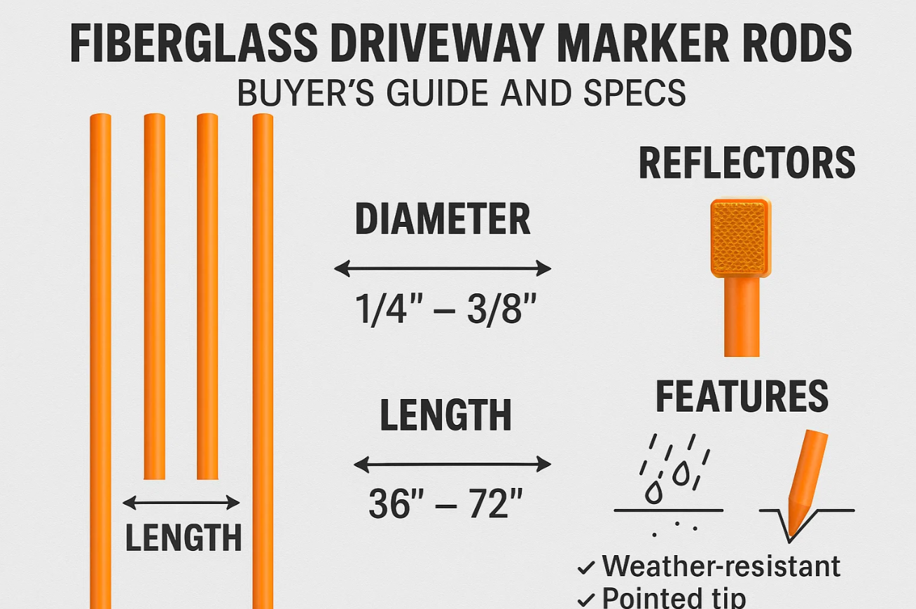fiberglass driveway marker rods Fiberglass Driveway Marker Rods: Buyer’s Guide and Specs