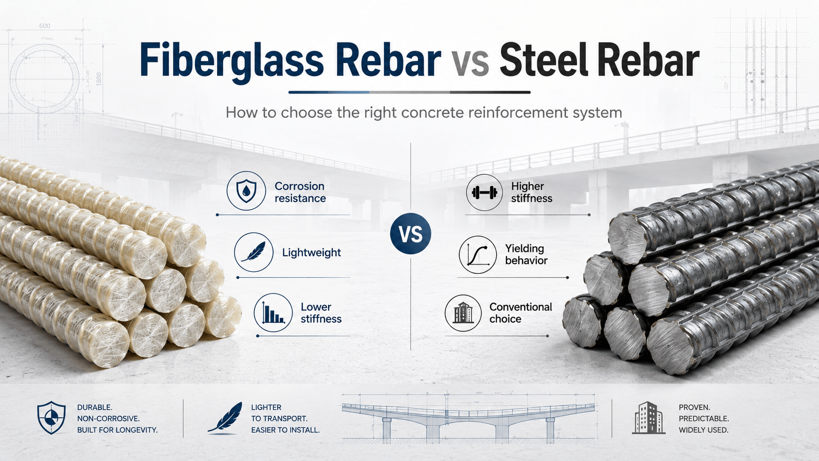Fiberglass (GFRP) Rebar vs Steel Rebar