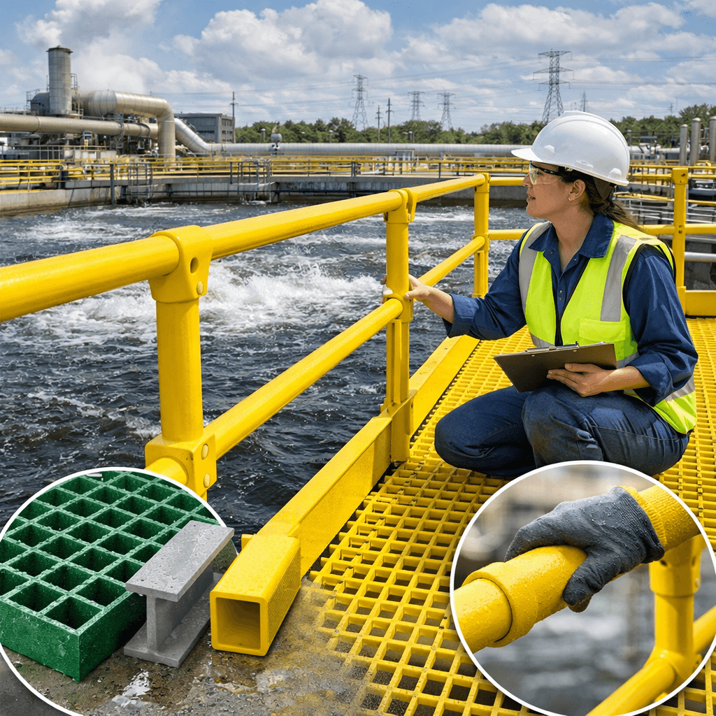 FRP Grating and Handrail Systems for Industrial Use