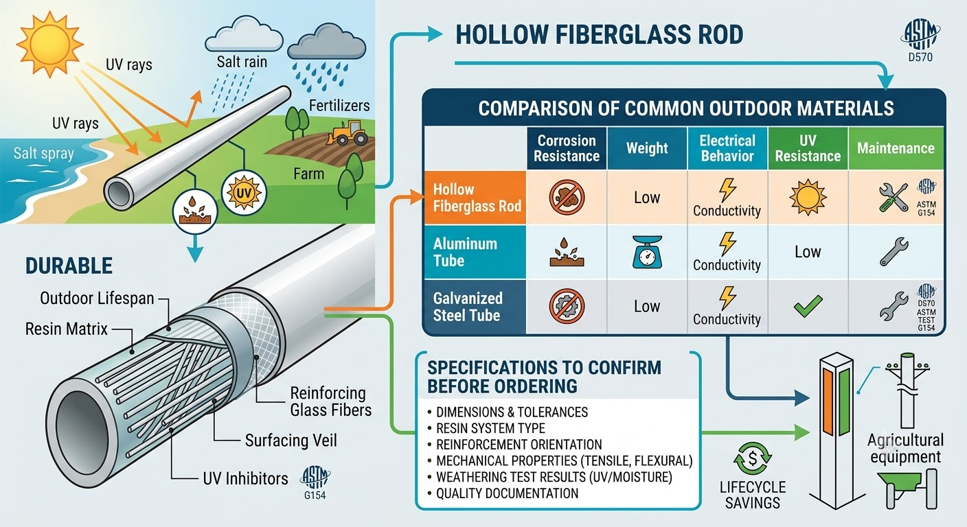 Hollow Fiberglass Rod for Outdoor Use That Lasts