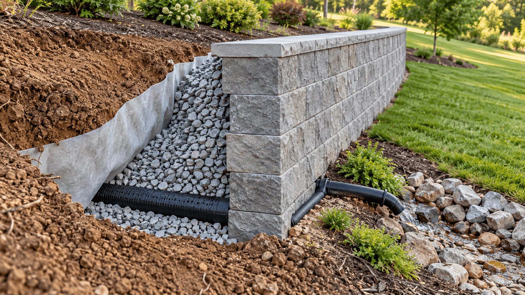 retaining wall drainage Retaining Wall Drainage and Backfill: From Water Source to Outlet